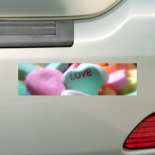Love Heart Snoep Bumpersticker (Op auto)