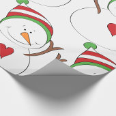 Love Heart Snowman Cadeaupapier