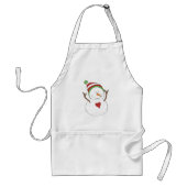 Love Heart Snowman Standaard Schort (Voorkant)