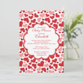 Love Heart Spring Baby shower Invitation Kaart (Staand voorkant)