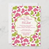Love Heart Spring Baby shower Invitation Kaart (Voorkant)