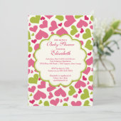 Love Heart Spring Baby shower Invitation Kaart (Staand voorkant)