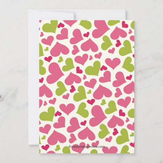 Love Heart Spring Baby shower Invitation Kaart (Achterkant)