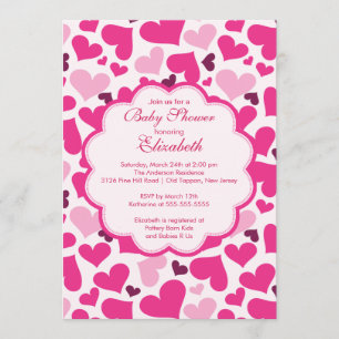 Love Heart Spring Baby shower Invitation Kaart