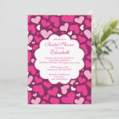 Love Heart Spring Bridal Shower Uitnodiging (Staand voorkant)