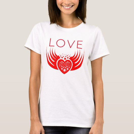 Love, Heart, Stars and Wings T-shirt (Voorkant)