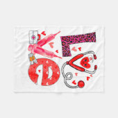 Love Heart Stethoscope Healthcare Worker Funny Val Fleece Deken (Voorkant (Horizontaal))
