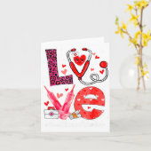 Love Heart Stethoscope Healthcare Worker Funny Val Kaart (Gele Bloem)