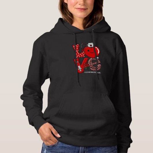 Love Heart Stethoscope Occupational Therapy Life V Hoodie (Voorkant)