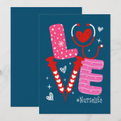 LOVE Heart Stethoscope Zurse Life Funny Nurse Feestdagenkaart (Voorkant / Achterkant)