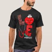 Love Heart Stethoscope Zurse Life Valentine Day 20 T-shirt (Voorkant)
