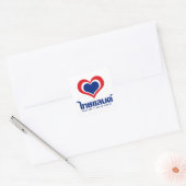 Love [Heart] Thailand ♦ Thai Language Script ♦ Vierkante Sticker (Envelop)