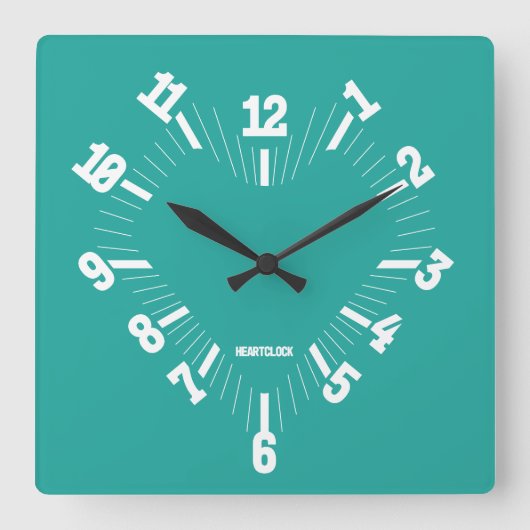 Love HEART TIME BY MASANSER PIXELAT Vierkante Klok (Voorkant)