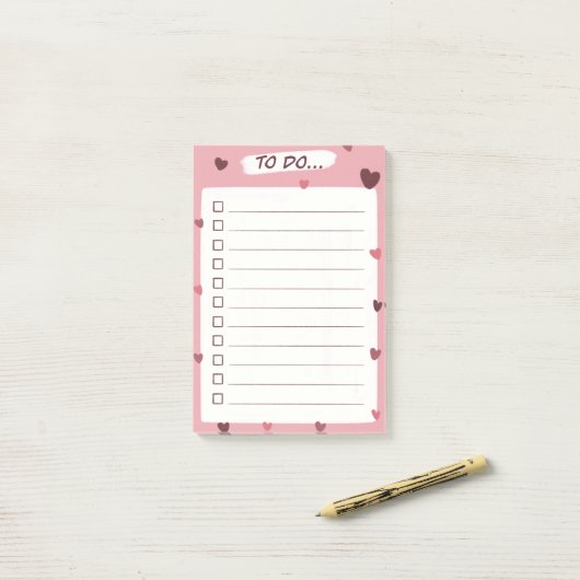 Love heart To Do Lijst met notities Post-it® Notes (Op bureau)