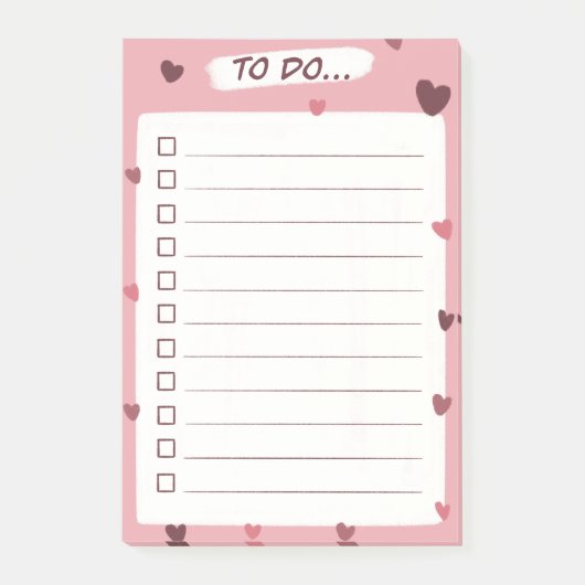 Love heart To Do Lijst met notities Post-it® Notes (Voorkant)