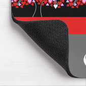 Love Heart Tree Red White Mousepad Muismat (Hoek)