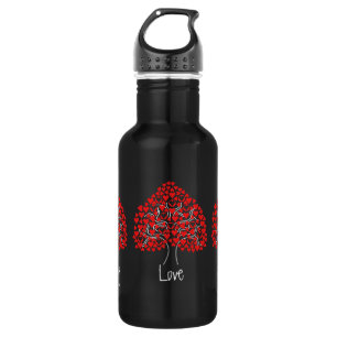 Love Heart Tree zwarte fles