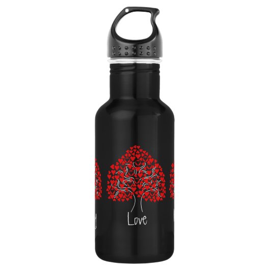 Love Heart Tree zwarte fles (Voorkant)