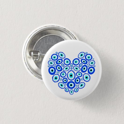 Love Heart Turkey Eye Pattern Ronde Button 3,2 Cm (Voorkant /achterkant)