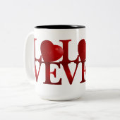 Love Heart Tweekleurige Koffiemok (Voorkant links)