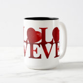 Love Heart Tweekleurige Koffiemok (Voorkant rechts)