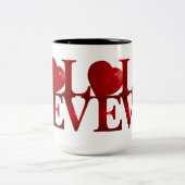 Love Heart Tweekleurige Koffiemok (Center)