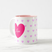 Love Heart Tweekleurige Koffiemok (Voorkant links)