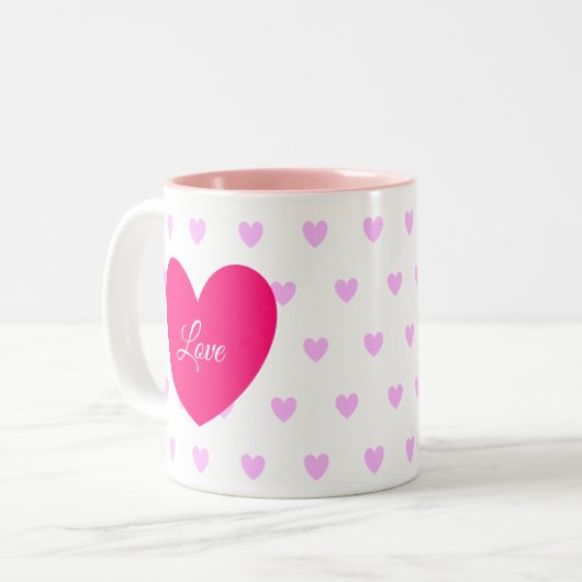 Love Heart Tweekleurige Koffiemok (Voorkant links)