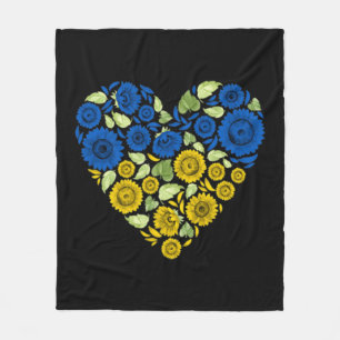 Love Heart Ukraine Sunflower Ukraine Peace for U Fleece Deken
