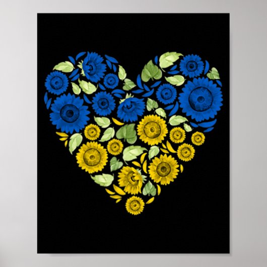 Love Heart Ukraine Sunflower Ukraine Peace for U Poster (Voorkant)