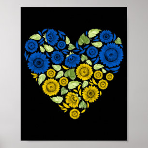 Love Heart Ukraine Sunflower Ukraine Peace for U Poster