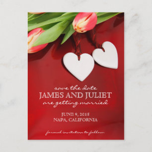Love Heart Valentijn Elegant Wedding Save the Date Aankondigingskaart