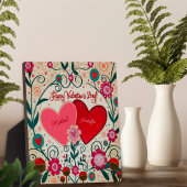 Love Heart Valentijn Gepersonaliseerd namen Fotoplaat