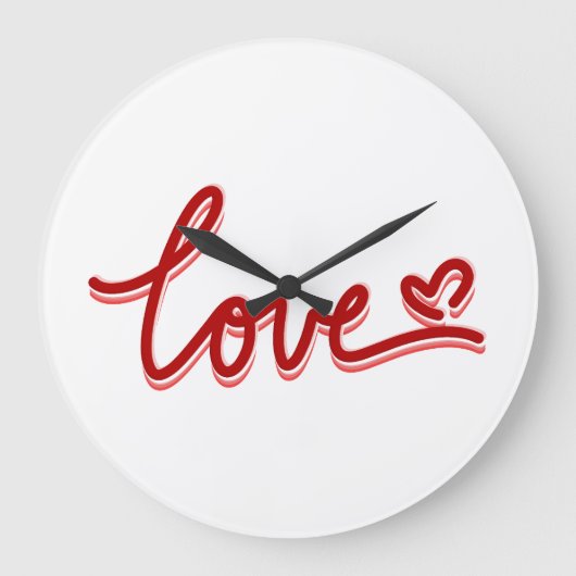 Love Heart Valentijns Grote Klok (Voorkant)