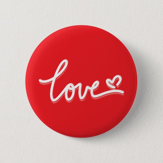 Love Heart Valentijns Ronde Button 5,7 Cm (Voorkant)