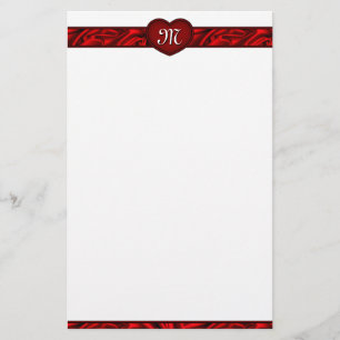 Love Heart Valentijnsdag Monogram Stationery Briefpapier