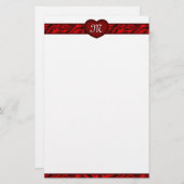 Love Heart Valentijnsdag Monogram Stationery Briefpapier (Voorkant / Achterkant)