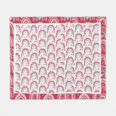 Love Heart Valentijnsdag Rainbow Fleece Deken (Voorkant (Horizontaal))