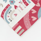 Love Heart Valentijnsdag Rainbow Fleece Deken (Hoek)