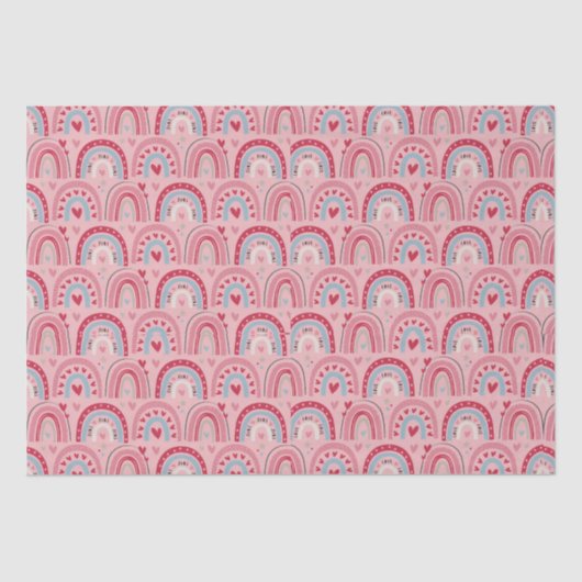 Love Heart Valentijnsdag Rainbow Tissuepapier (Voorkant)