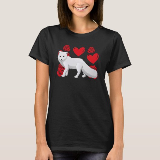 Love Heart Valentijnsdag Rozen Arctic Foxes Boys T-shirt (Voorkant)