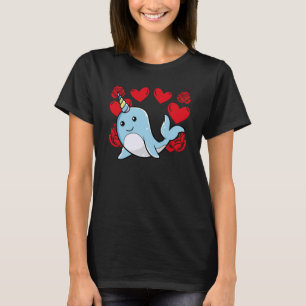 Love Heart Valentijnsdag Rozen Narwhal Boys Kinder T-shirt