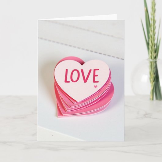 Love Heart Valentine Card Kaart (Voorkant)