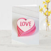 Love Heart Valentine Card Kaart (Gele Bloem)