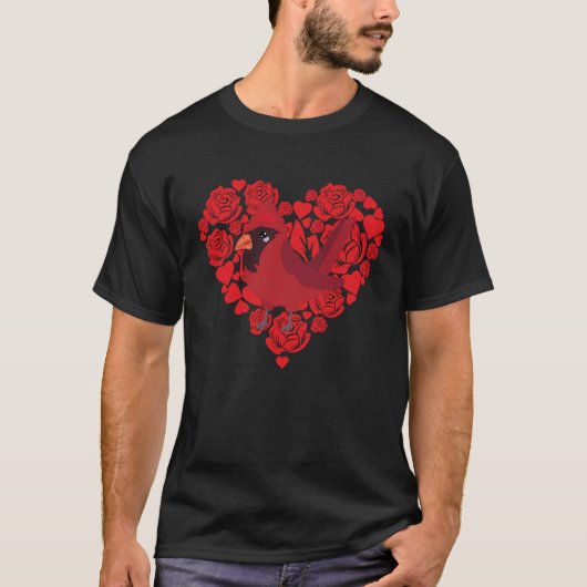 Love Heart Valentine's Day Roses Cardinal Boys Kid T-shirt (Voorkant)