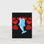 Love Heart Valentines Day Roses Dolphin Boys Kids Kaart (Gele Bloem)