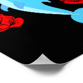 Love Heart Valentines Day Roses Dolphin Boys Kids  Poster (Hoek)