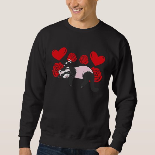 Love Heart Valentine's Day Roses Ferrets Boys Kids Trui (Voorkant)