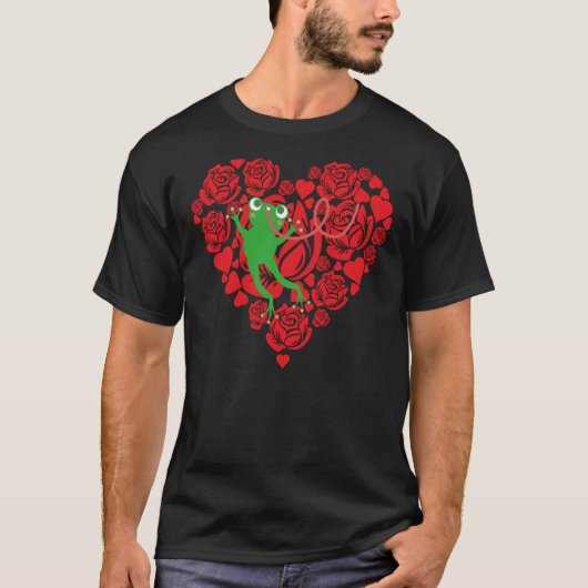 Love Heart Valentine's Day Roses Frog Boys Kids T-shirt (Voorkant)