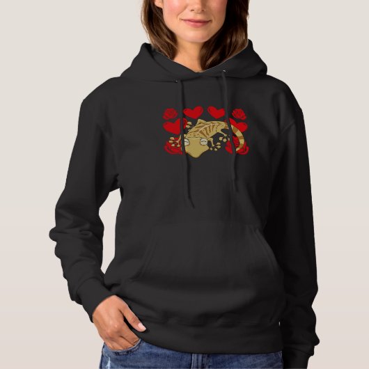 Love Heart Valentine's Day Roses Leopard Gecko Boy Hoodie (Voorkant)